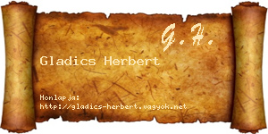 Gladics Herbert névjegykártya